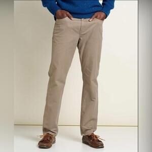 NWT Toad&Co Organic Cotton Blend Khaki 5 Pocket Mission Ridge Lean Pants‎ 38x32